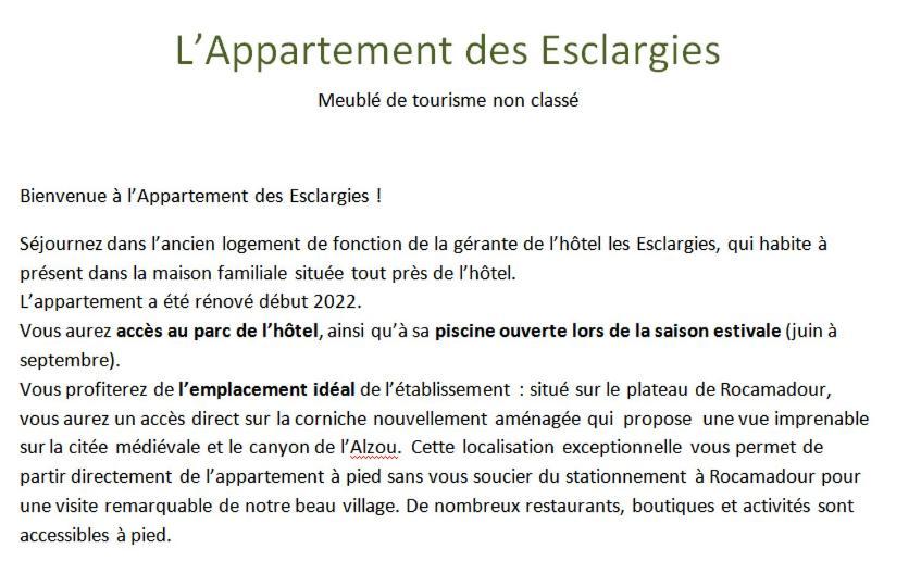 L'Appartement Des Esclargies Rocamadour Luaran gambar